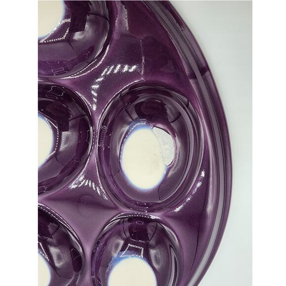 Deep Purple Fiesta Ware Deviled Hard Boiled Egg Round Ceramic Dish Platter Tray - Picture 7 of 10